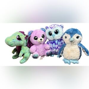 Ty Beanie Boos & MVP Plush Stuffed Animal Lot – Owl Dragon Bear Penguin